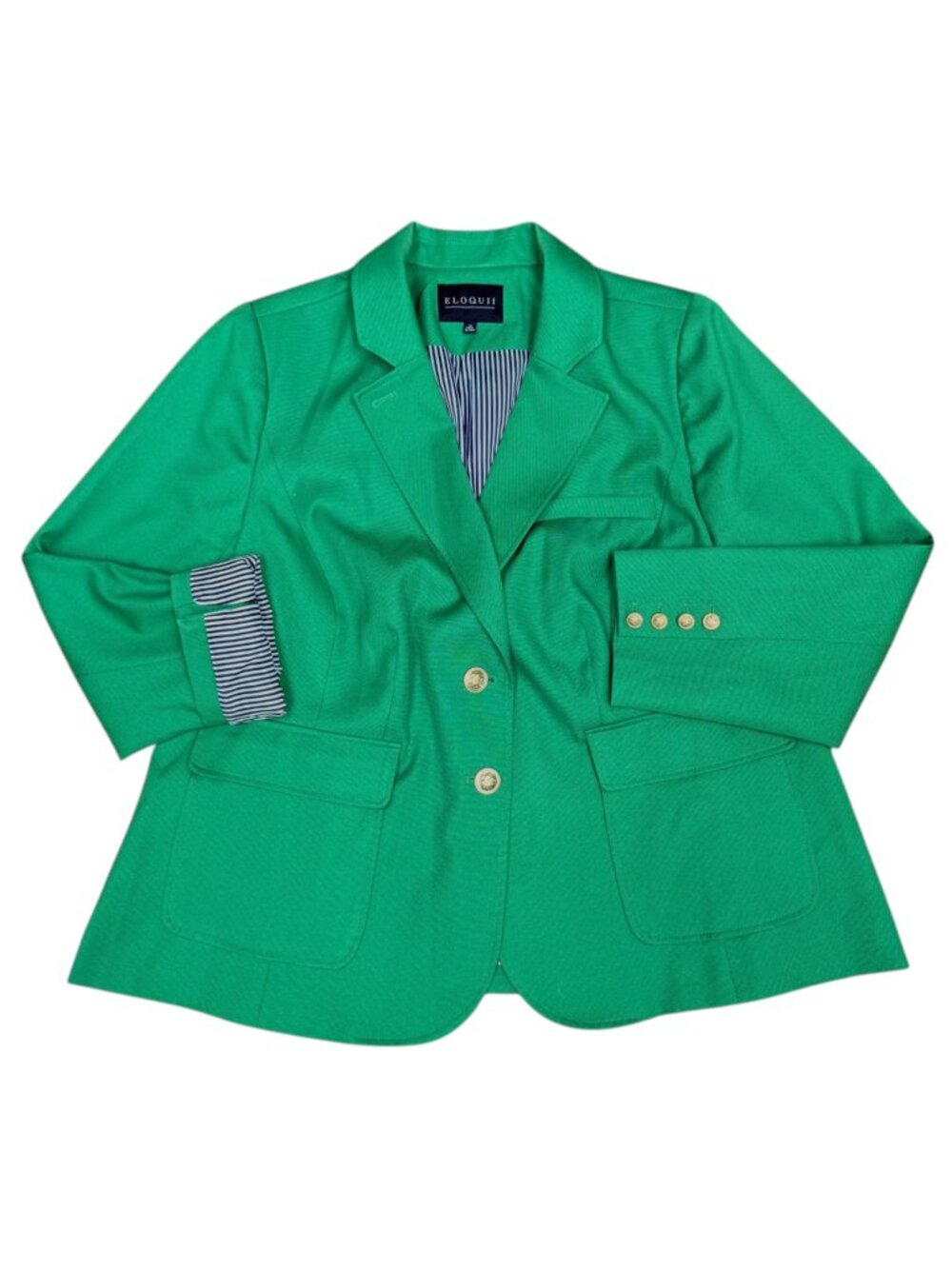 ELOQUII Women's EUC Quinn Blazer in Kelly Green #4355 | Size 16 - Picture 4 of 11